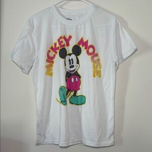 Disney Womens Mickey Mouse White Short‎ Sleeve T Shirt Size Large